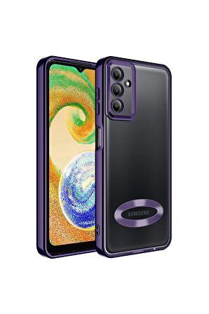 Samsung Galaxy A54 Kılıf Logo Yeri Açık Kamera Lens Korumalı Renkli Kenarlı Şeffaf Silikon