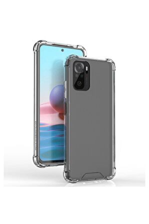 Xiaomi Redmi Note 10S Kılıf Anti Şok Köşe Korumalı Şeffaf Silikon