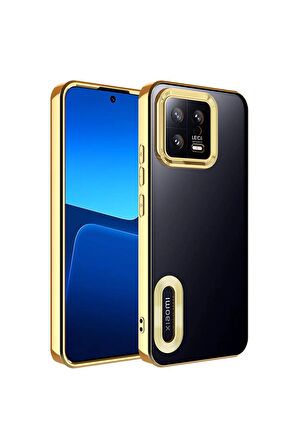 Xiaomi Mi 13 Kılıf Logo Yeri Açık Kamera Lens Korumalı Renkli Kenarlı Şeffaf Silikon