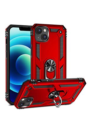 Apple iPhone 15 Kılıf Yüzüklü Standli Tank Kapak