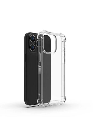 Apple iPhone 15 Pro Max Kılıf Anti Şok Köşe Korumalı Şeffaf Silikon