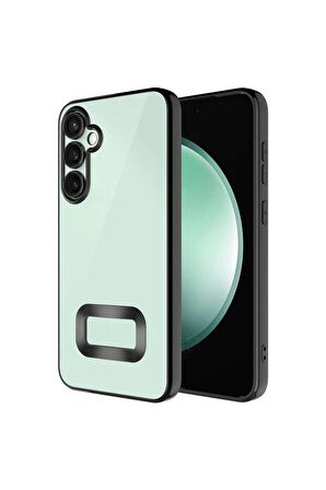 Samsung Galaxy A05S Kılıf Logo Yeri Açık Kamera Lens Korumalı Renkli Kenarlı Şeffaf Silikon