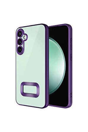Samsung Galaxy A05S Kılıf Logo Yeri Açık Kamera Lens Korumalı Renkli Kenarlı Şeffaf Silikon