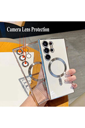 Huawei P50 PRO Kılıf Kamera Lens Korumalı Renkli Magsafe Şeffaf Silikon