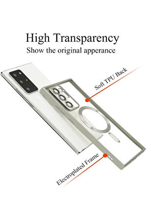 Huawei P50 PRO Kılıf Kamera Lens Korumalı Renkli Magsafe Şeffaf Silikon