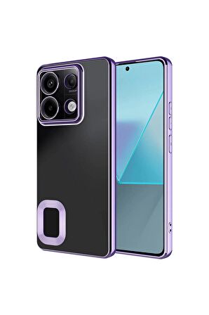 Xiaomi Redmi Note 13 Pro 5G Kılıf Logo Yeri Açık Kamera Lens Korumalı Renkli Kenarlı Şeffaf Silikon