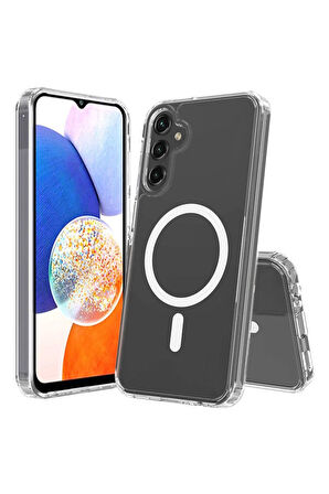 Samsung Galaxy S21 ULTRA Kılıf Magsafe Wireless Kablosuz Şarj Uyumlu Manyetik Şeffaf Kapak