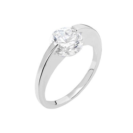 Starlight Diamond Pırlanta Montür Elmas Görünüm 925 Ayar Gümüş Kadın Tektaş Yüzük