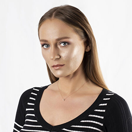 3D Tasarım Rose Renk 925 Ayar Gümüş " O " Harf Kolye