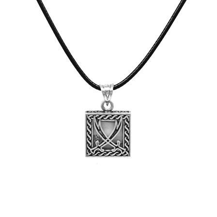 Kişiye Özel İsim Yazılı Zülfikar Detaylı Zarif İp Zincirli 925 Ayar Gümüş Kadın Cevşen Kolye