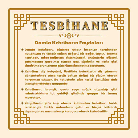 Küre-Silindir Kesim Sarı-Kırmızı Renkli Doğal Damla Kehribar Erkek Kolye