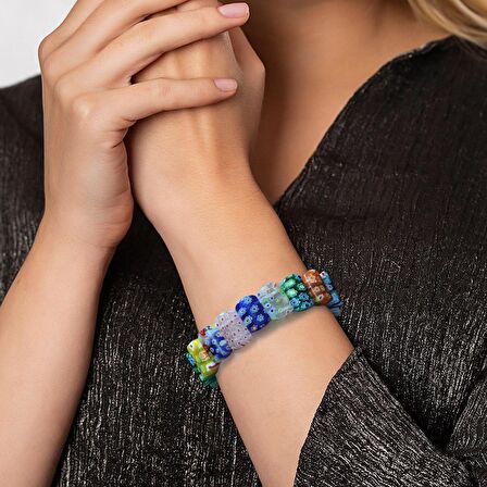 El İşçiliği Murano Cam Sanatı Çakra Tasarım Rolex Kadın Bileklik