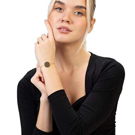 Gold Renk Kişiye Özel İsim Yazılı 925 Ayar Gümüş Kadın Bileklik