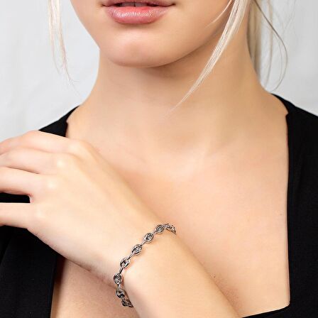 Zarif Tasarım Silver Renk 925 Ayar Gümüş Kadın Bileklik