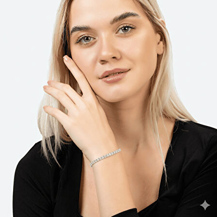 Vera 925 Ayar Gümüş İthal Şık Kadın Bileklik