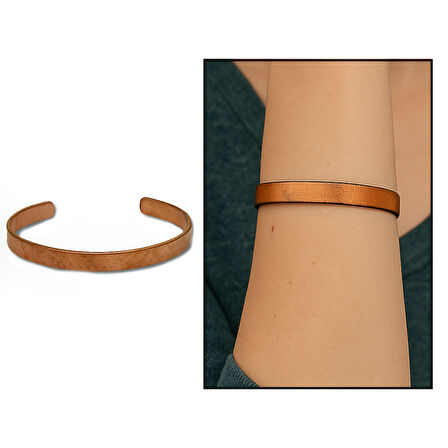 Kadın Bakır Bileklik - İsme Özel Yazılı - Esnek Yapılı
