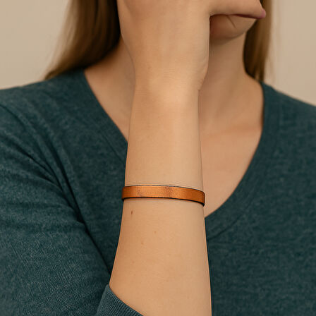 Kadın Bakır Bileklik - İsme Özel Yazılı - Esnek Yapılı
