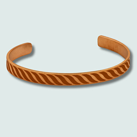 Erkek Bakır Bileklik - Modern Tasarım - Esnek Yapılı