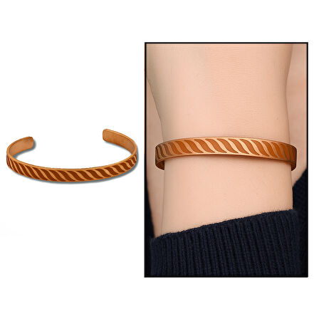 Kadın Bakır Bileklik - Modern Tasarım - Esnek Yapılı
