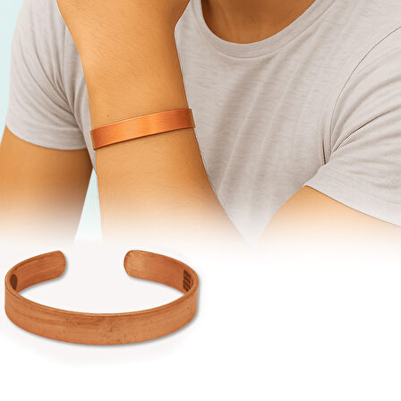 8 Motifli Bakır Erkek Bileklik - Mührü Süleyman'dan Celcelutiye - Nalını Şerif'den, Kıtmir Duası'na