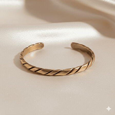 Erkek Bakır Bileklik - Otantik Burma Tasarım - Ayarlanabilir Yapı