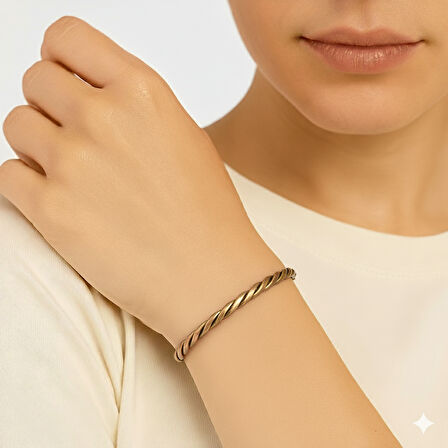 Kadın Bakır Bileklik - Otantik Burma Tasarım - Ayarlanabilir Yapı