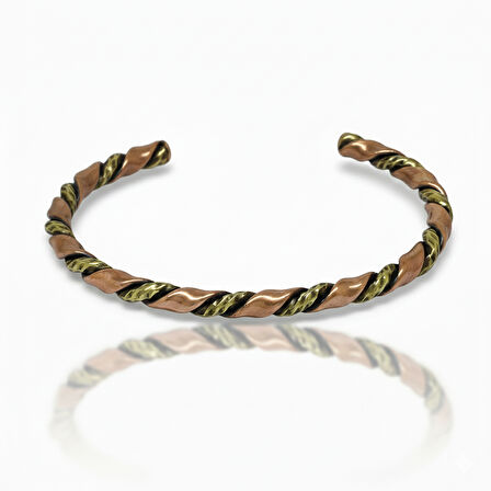 Kadın Bakır Pirinç Bileklik - Otantik Burma Tasarım - Ayarlanabilir Yapı