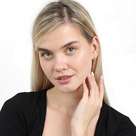 Popcorn Tasarım Rose Renk Tam Tur 925 Ayar Gümüş Kadın Küpe