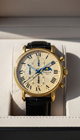 Hislon Siyah Deri Kordon Erkek Kol Saati TM112G-08BG