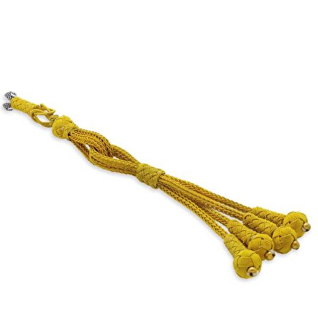 Sarı Renk Bakır Kaplama Uzun Model  Dörtlü Top Kazaz Püskül