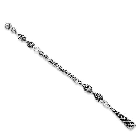 Kum Saati Tasarım Silver Renk Arnavut Zincirli Kararmaz Metal Püskül