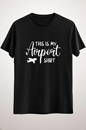 Erkek Siyah Airport Funny Travel Gift Traveler Vacation Airplane Pilot Plane