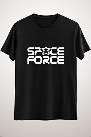 Erkek Siyah Space Force T-shirt