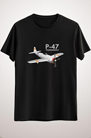 Erkek Siyah Ww2 P-47 Thunderbolt Airplane