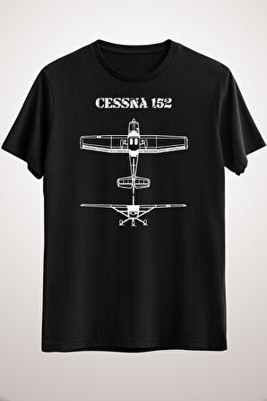 Erkek Siyah Cessna 152 Blueprint Gift!