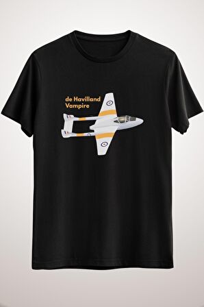 Erkek Siyah De Havilland Vampire British Ww2 Airplane