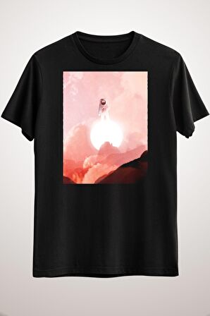 Erkek Siyah Astronaut And Another Planet