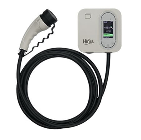 Hims 22kW Tip 2 Soketli Kablolu Beyaz Smart Elektrikli Araç Şarj İstasyonu