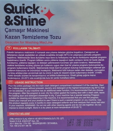 Çamaşır Makinesi Kazan Temizleme Tozu 250 gr
