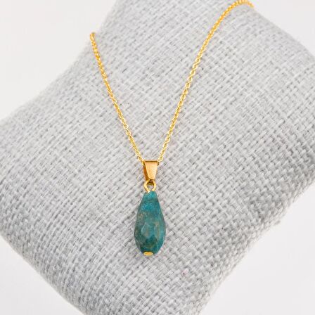 Apatit Taşı Kolye-Gold Renk