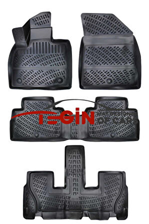 Hyundai Palisade 5 Koltuk 2023 3D Havuzlu Paspas Siyah