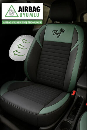 Volkswagen Jetta 1.6 Comfortline Tiptronic (102) 2008 UYUMLU THOR SERİSİ TAM SET TAY TÜYÜ OTO KILIF YEŞİL