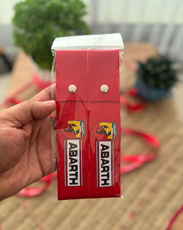 Abarth Tasarımlı, Kırmızı Renk Yüksek Kalite Tampon & Çeki ipi 2'li Paket
