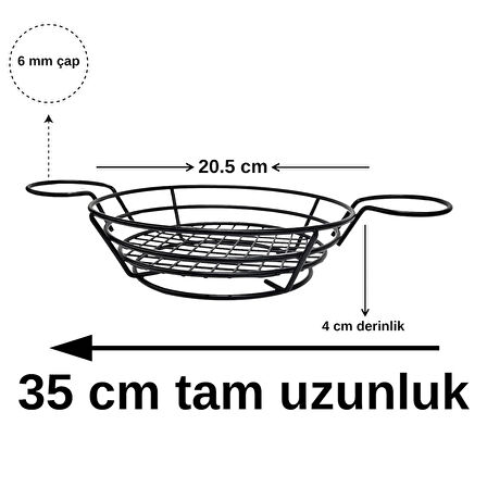 TEKMARKED METAL SOSLUKLU HAMBURGER VE PATATES KIZARTMASI SUNUM SEPETİ