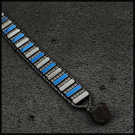 Hematit Taşı Mavi Gri Piyano Bileklik