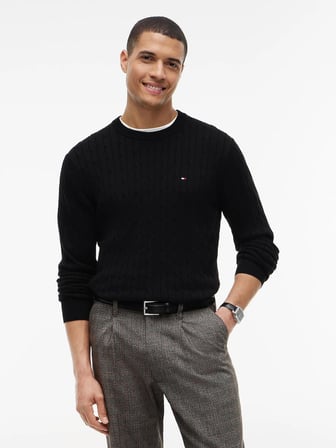 Tommy Hilfiger Erkek Classic Cable Crew Kazak