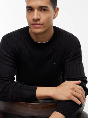 Tommy Hilfiger Erkek Classic Cable Crew Kazak