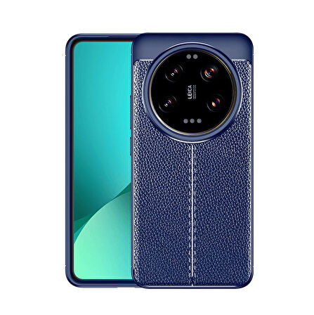 Xiaomi Mi 14 Ultra Kılıf Deri Görünümlü Slim Silikon 