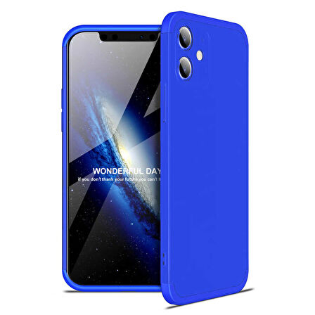 Apple iPhone 12 Kılıf 3 Parça Slim Sert Silikon Kapak AYS