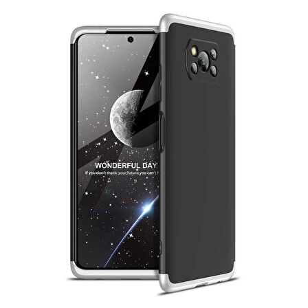 Xiaomi Poco X3 Kılıf 3 Parça Slim Sert Silikon Kapak AYS